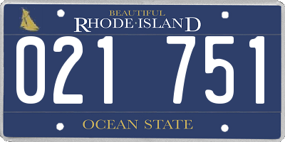 RI license plate 021751