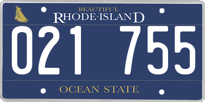 RI license plate 021755