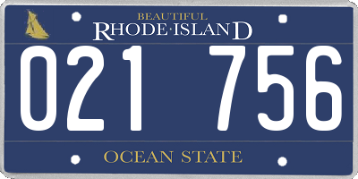 RI license plate 021756
