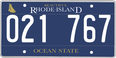 RI license plate 021767