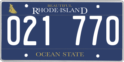 RI license plate 021770