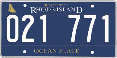 RI license plate 021771