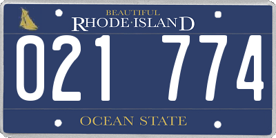 RI license plate 021774