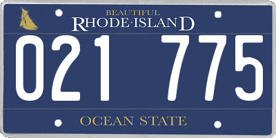 RI license plate 021775