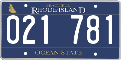 RI license plate 021781