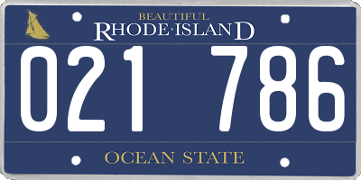 RI license plate 021786