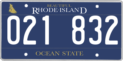 RI license plate 021832