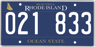 RI license plate 021833