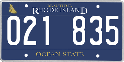 RI license plate 021835
