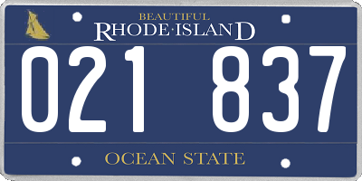 RI license plate 021837