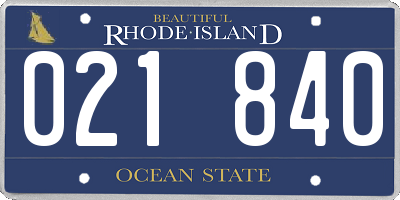 RI license plate 021840