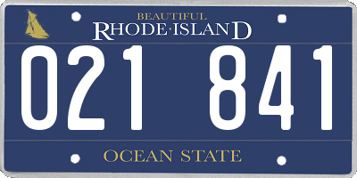 RI license plate 021841