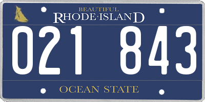 RI license plate 021843