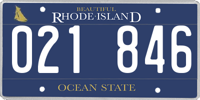 RI license plate 021846