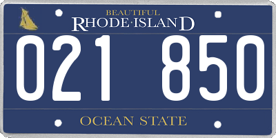 RI license plate 021850