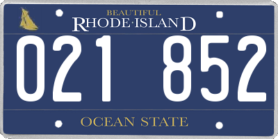 RI license plate 021852