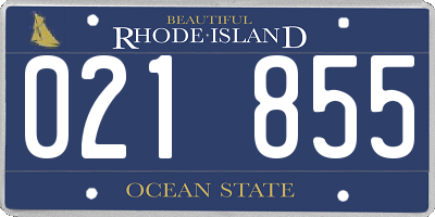 RI license plate 021855