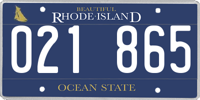 RI license plate 021865