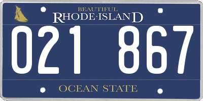 RI license plate 021867