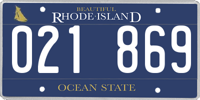 RI license plate 021869