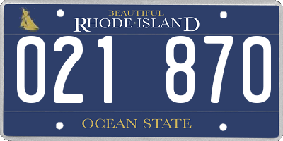 RI license plate 021870