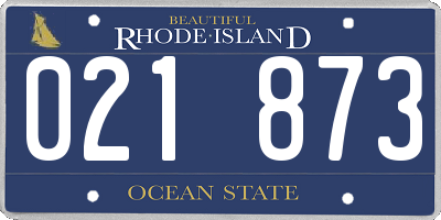 RI license plate 021873