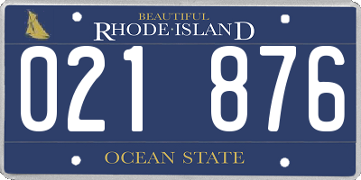 RI license plate 021876