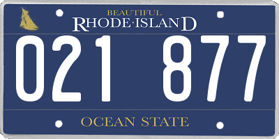 RI license plate 021877