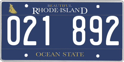 RI license plate 021892