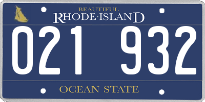 RI license plate 021932