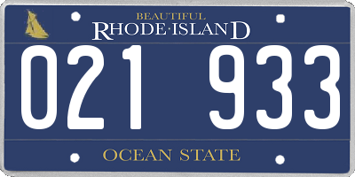 RI license plate 021933