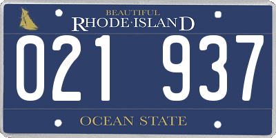 RI license plate 021937