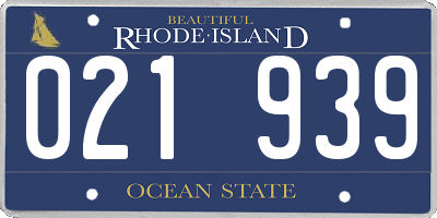 RI license plate 021939