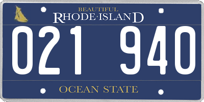 RI license plate 021940