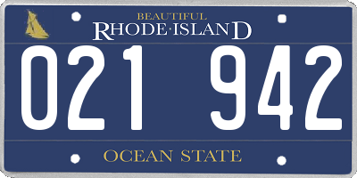 RI license plate 021942