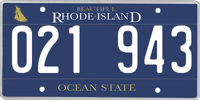 RI license plate 021943