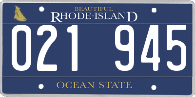 RI license plate 021945