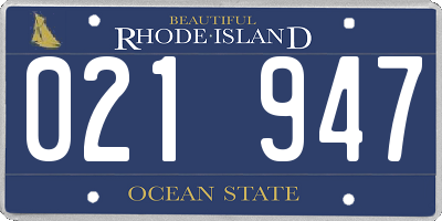 RI license plate 021947