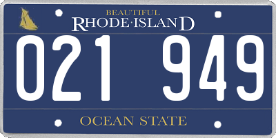 RI license plate 021949