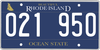 RI license plate 021950