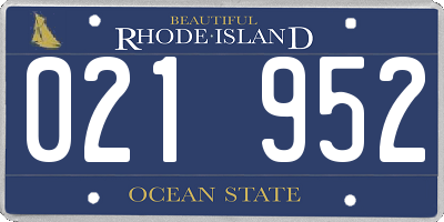 RI license plate 021952