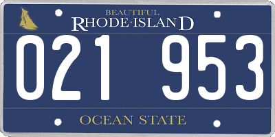 RI license plate 021953