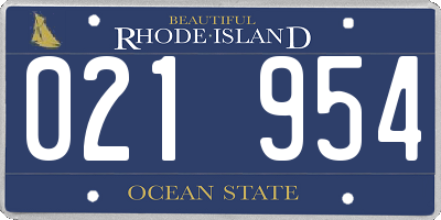 RI license plate 021954