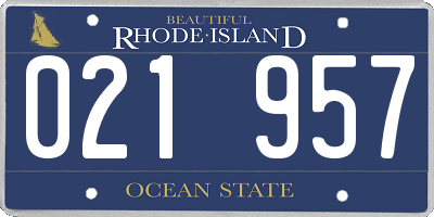 RI license plate 021957