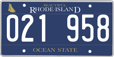 RI license plate 021958
