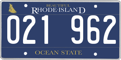 RI license plate 021962