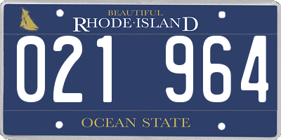 RI license plate 021964