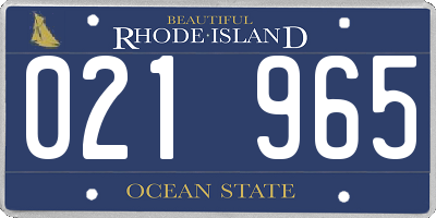 RI license plate 021965