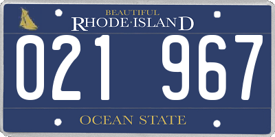RI license plate 021967