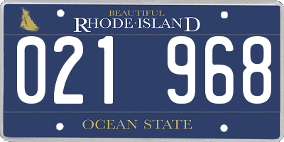RI license plate 021968